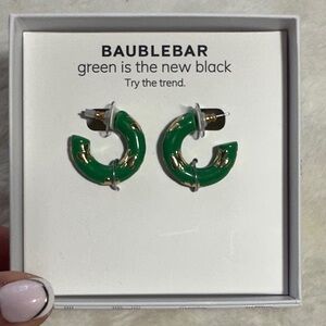 Baublebar st Patrick’s day clover hoop earrings